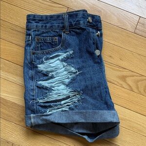 Distressed Denim Shorts